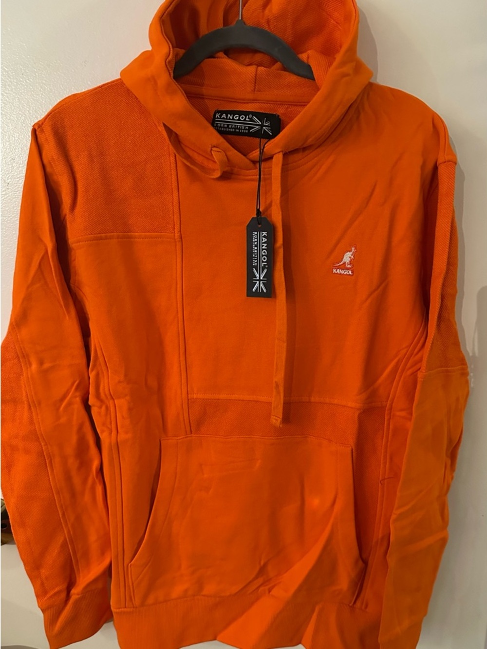 Kangol Men's Bright Orange Crewneck Hoodie Sweater